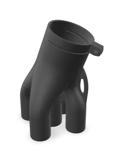 Vue isométrique du modèle 3D de la nourisse pour aspirateur industriel imprimable en 3D
